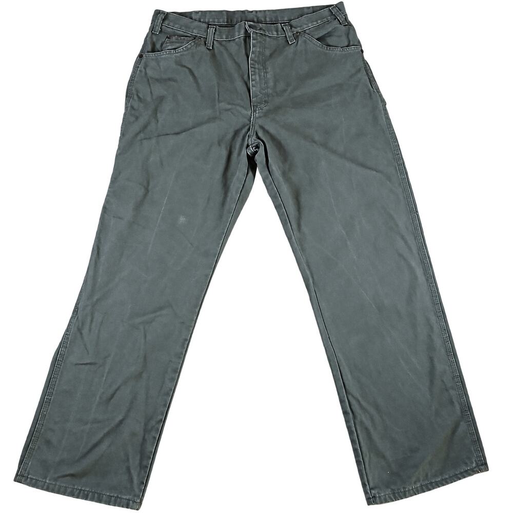 Dickies 1939RMS Carpenter Pants Men 36x30 Green Duck Canvas Relaxed Fit